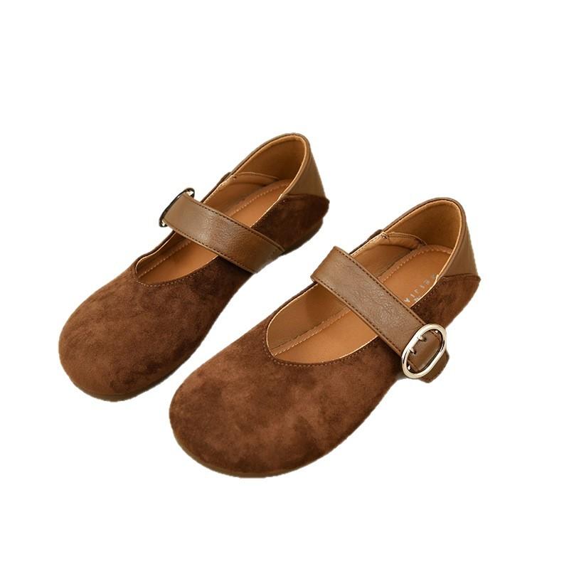 Retro leopard print word with Mary Jane shoes women's flat bottom versatile light mouth single shoes fashion Mary Jane shoes light mouth shoes