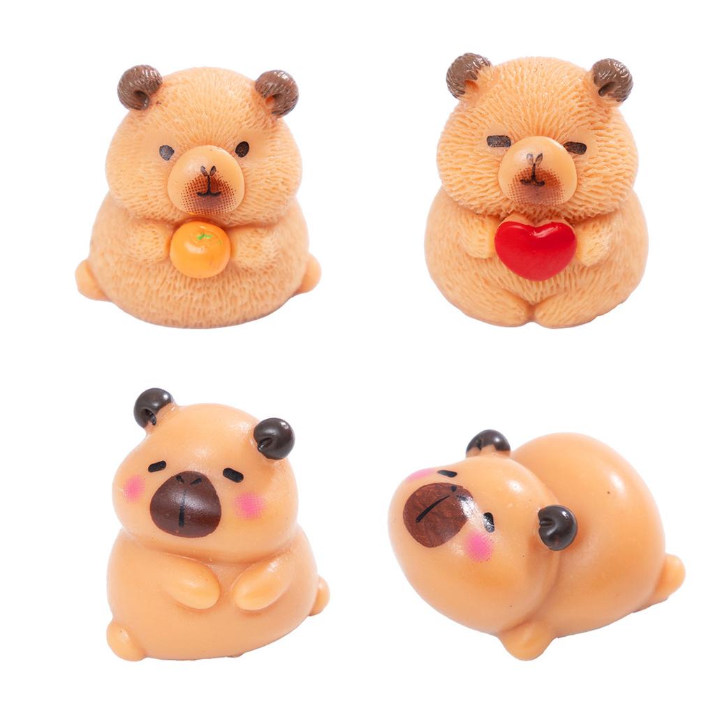 10-30pcs Mini Capybara Figurine DIY Landscape Home Decor Ornament Dollhouse Miniature Fairy Garden Decoration Accessory Modern