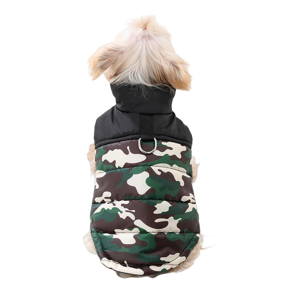 

Двуногая одежда для собак, ветрозащитная теплая куртка для щенков маленьких и средних собак, кошек, зимняя с D-образным кольцом, камуфляжное пальто для домашних животных, костюм йоркширского терьера XS