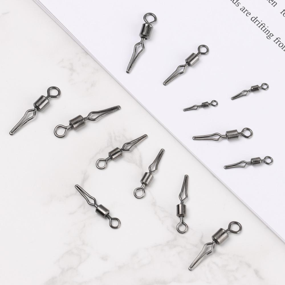 Lock Barrel Swivel Fishing Hanging Snap Fishhooks And Crap Swivels With Side Line Clip Connector