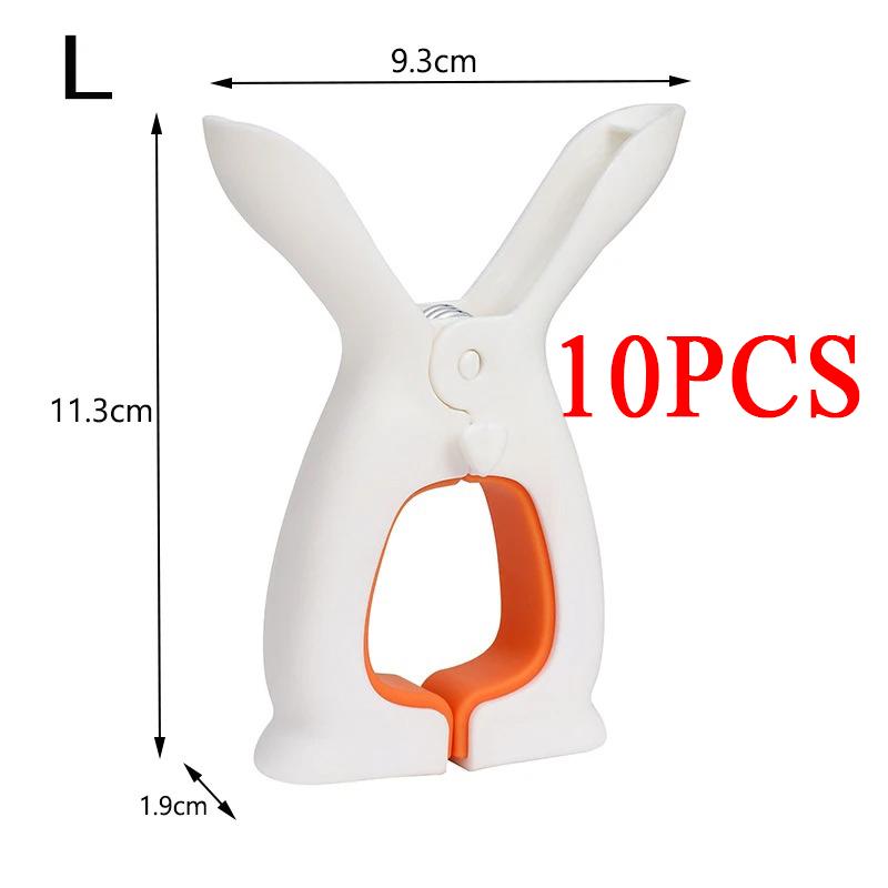 10pcs Large Clothes Clip Multi-function Non-slip No-trace Windproof Clothespins Lovely Rabbit Ear Quilt Drying Fixed Holder
