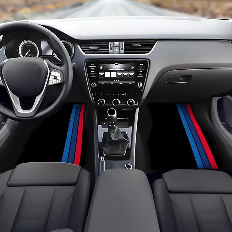 ABCA1 4pcs Set Of Colorful Striped Pattern Car Floor Mats - Suitable For All Models - Easy To Clean Interior Accessories - Suitable Fo