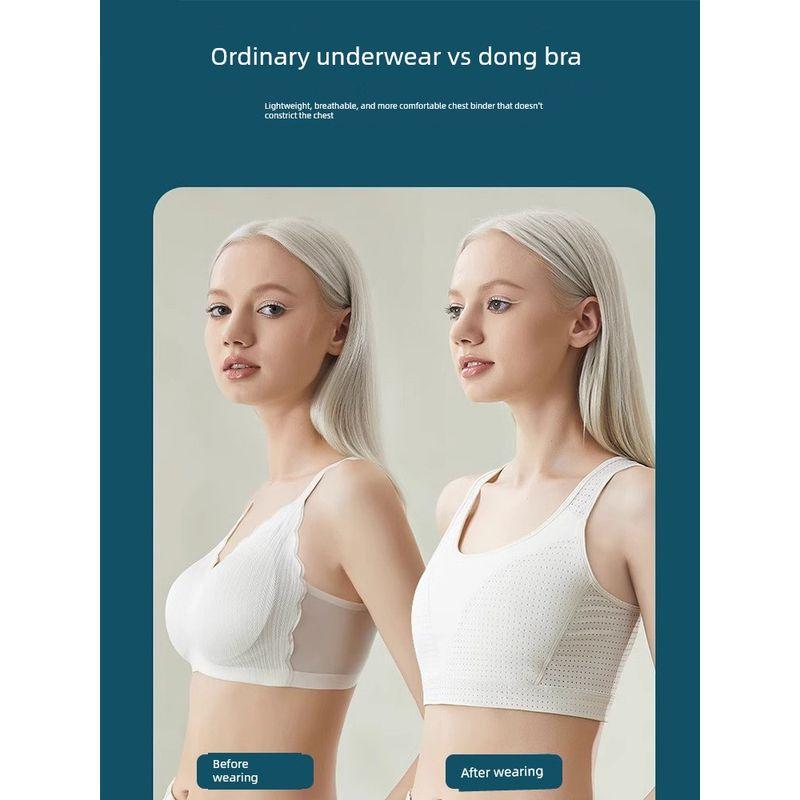 Underwear for Women with Large Busts, Minimizing Appearance, Ultra-Flat, High-Intensity Running, Shockproof, Anti-Sagging, Beautiful Back Vest Bra