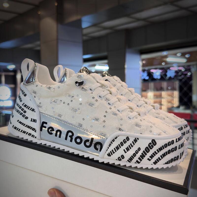 Nätröd slip-on herrskor sommar canvas osynlig höjningsplatta skor hip hop ljus ljus yta fritidsskor sportskor 15