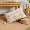 Vintage Tufted Fringed Cushion Cover Rustic Style Pillowslip Elegant Pillowcase  Bed