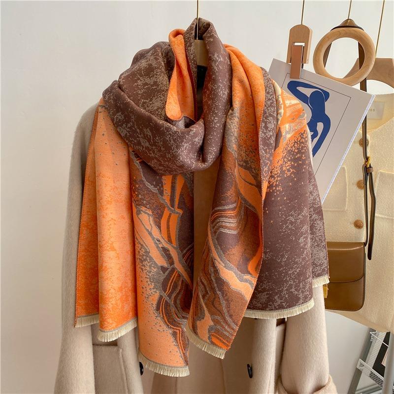 New green scarf winter office heating air conditioner shawl elegant imitation cashmere scarf supply
