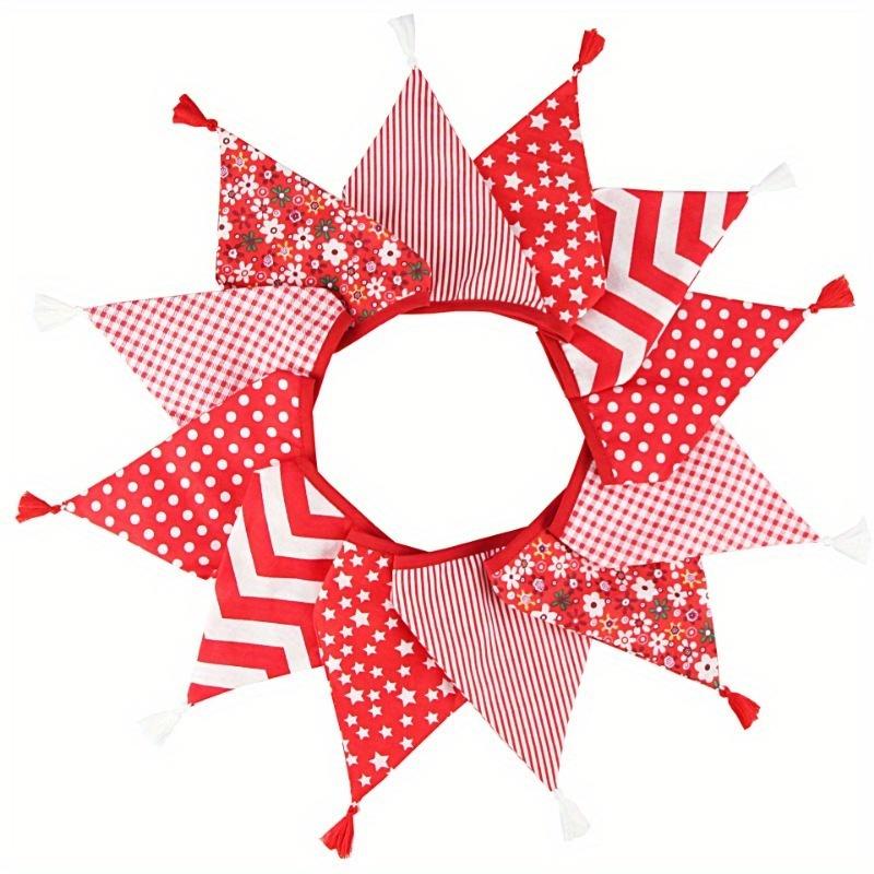 3.2M Vintage Floral Fabric Bunting 12 Pennant Flags Wedding Party Decor Banner Birthday Party