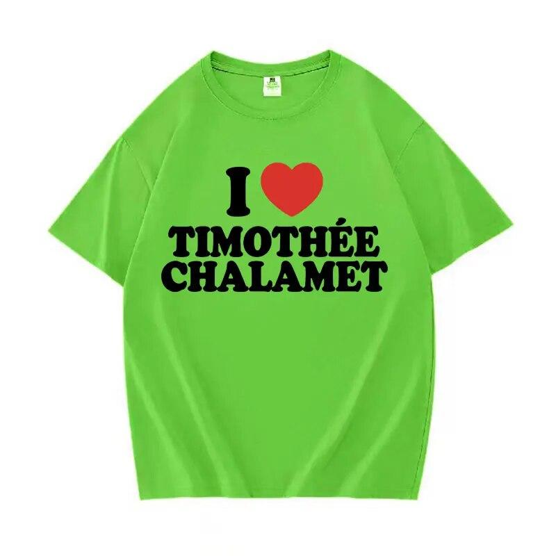 I Love THC Timothee Letter Graphic T Shirt Unisex Women Fashion O-Neck Short Sleeve T-shirts Casual 100% Cotton Oversized T-shirt