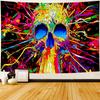 Skeleton Butterfly Tapestry Pink Goth Skull Hippie Mushroom Plants Floral Boho Tapestry Fantasy Abstract Moon Phase Flower