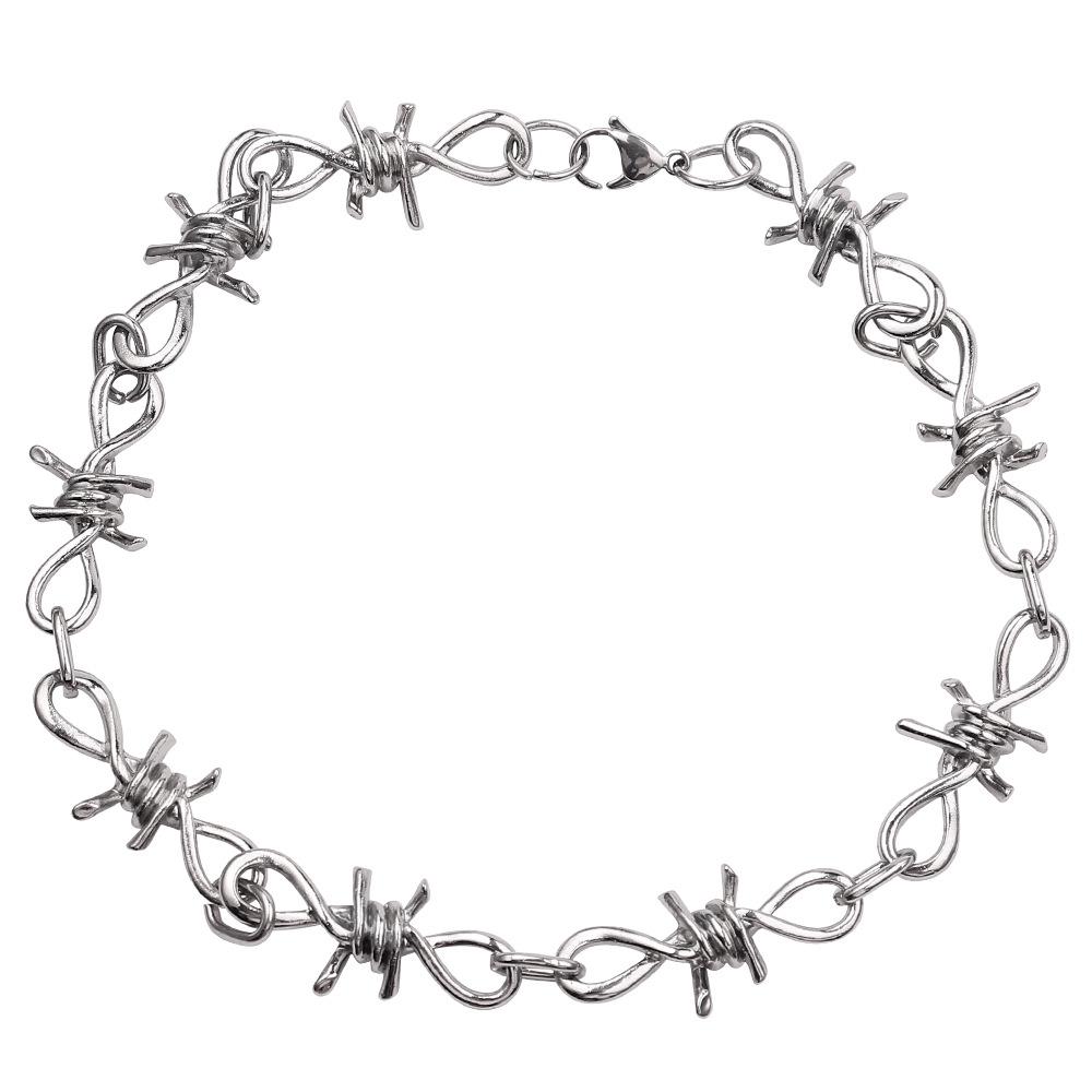 Thorns necklace men and women ins same design collarbone chain choker dancing hip hop thorns necklace SP-066-KL