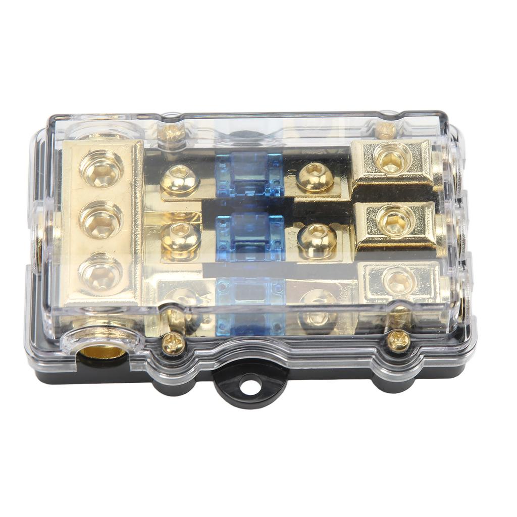 Universal 3 Way Car Audio Fuse Block Safe 60A Stereo Fuse Holder with Transparent Cover for Boat Yac
