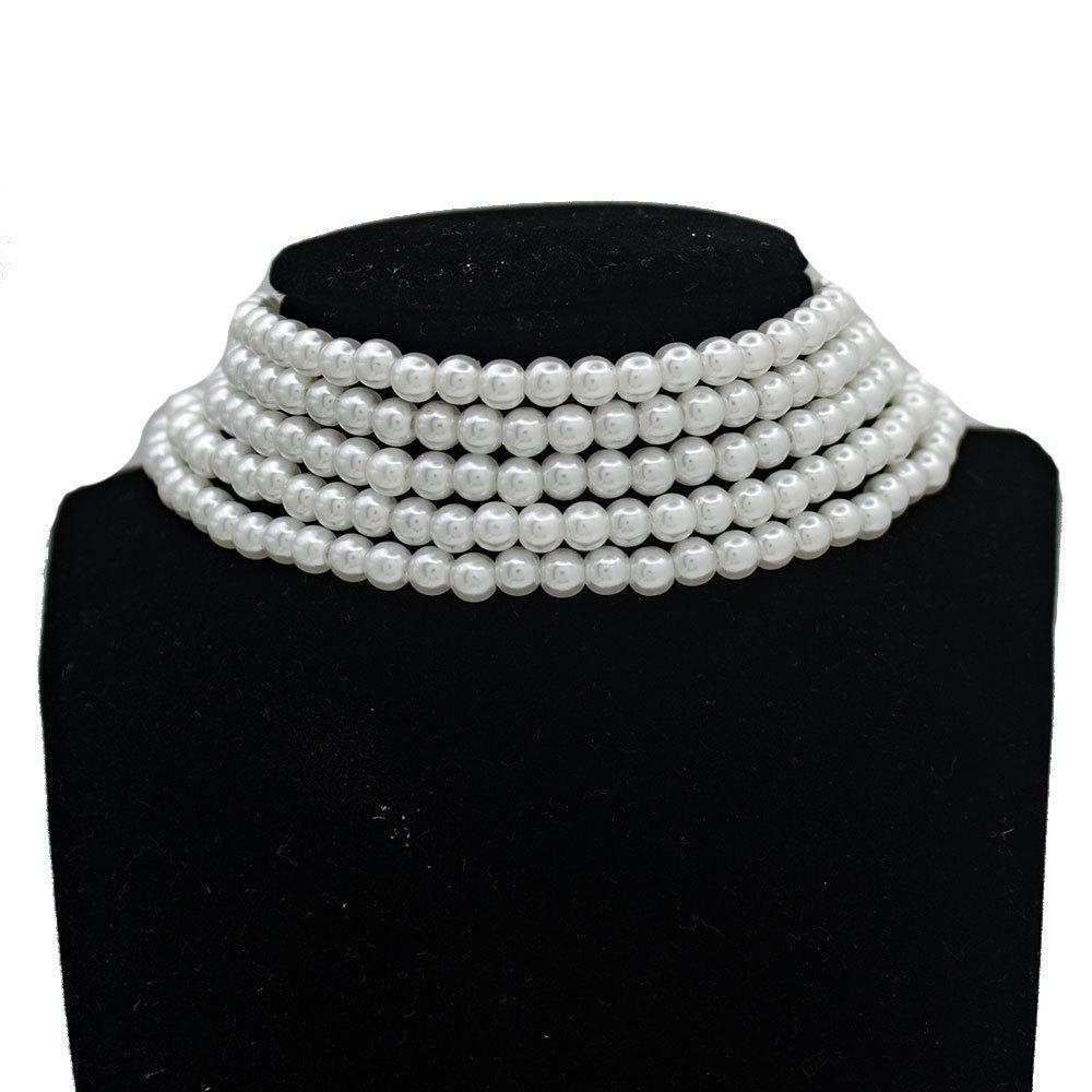 Exaggerated Cyber Multilayer Bead Punk Collar Clavicle Chain Geometric Bead Necklace Female Beads