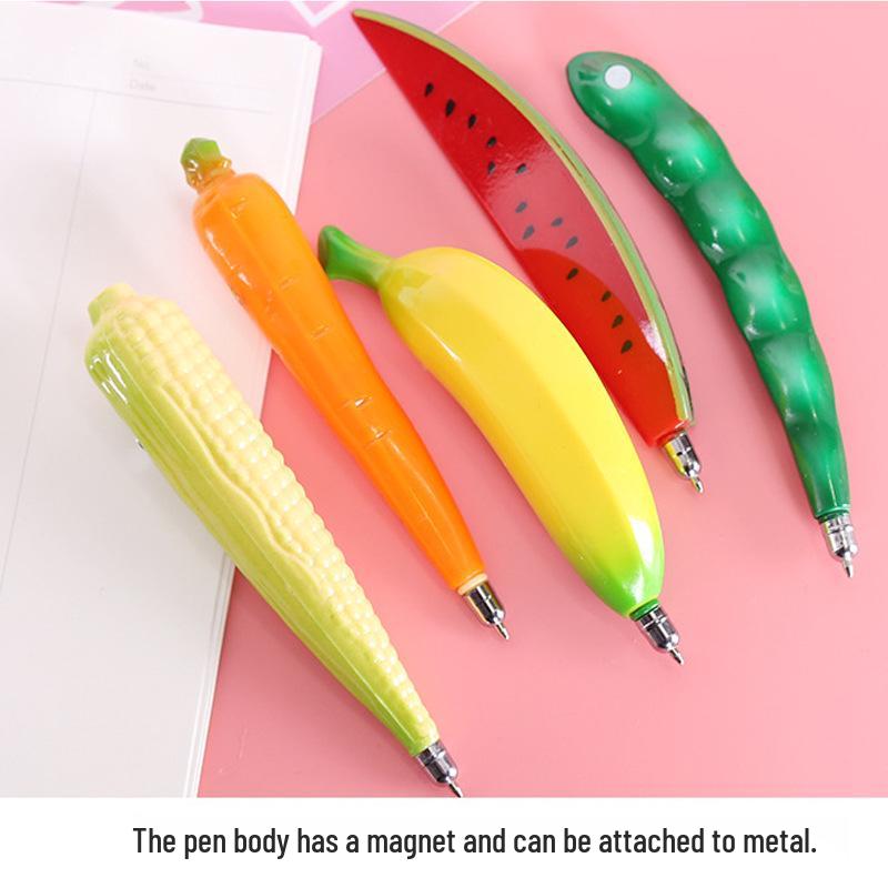 Creative Vegetable Shaped Ballpoint Pen & Lollipop Oil Pen Magnet - Student Gift