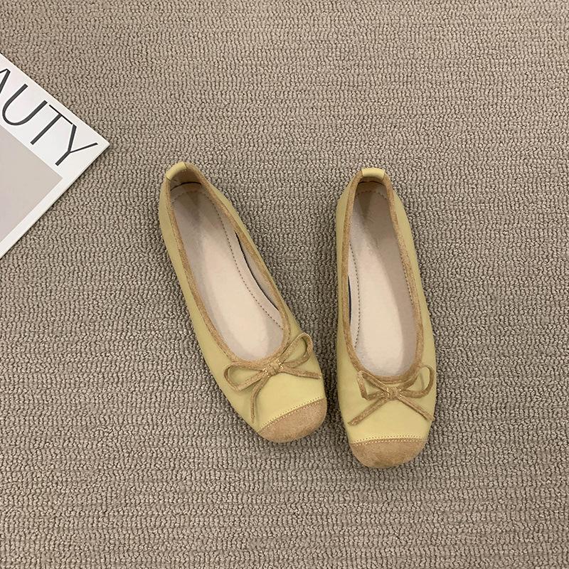 Single Shoes Women's Flat Shoes Small Fragrant Wind French One-pedal Lazy Shoes Grandma Shoes Spring and Summer Beanie Shoes Boat Shoes Ladyshoes