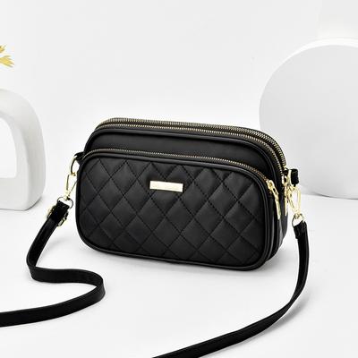 Neu Rhombus Einzelne Schulter Damen Beutel Drei-Schicht Praktische Weiche Leder Crossbody Pendler Beutel