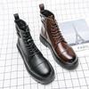 Chelsea Boots Men's Boots Autumn and Winter New Martin Boots Short Boots British Style Middle Help Round Head High Top Leather Boots Men's Shoes