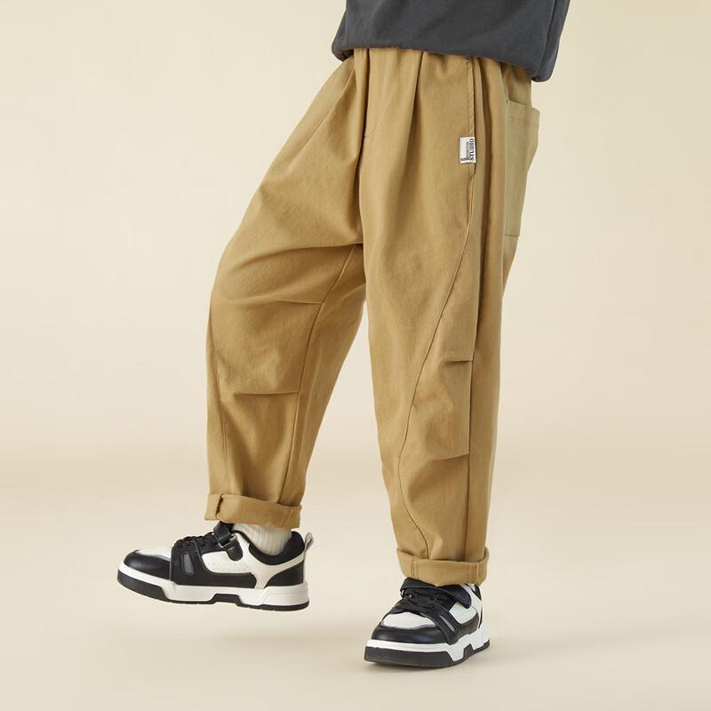 Boys' Elastic Washed Cotton Straight-Leg Casual Pants