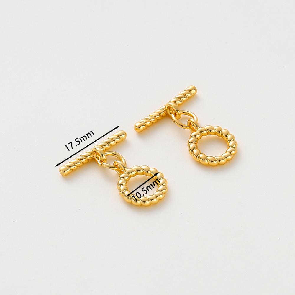 4 Sets 14K18K Gold Color Plated Brass O Toggle Clasps Connector For Diy Bracelet Necklace Jewelry Making Findings Accessories
