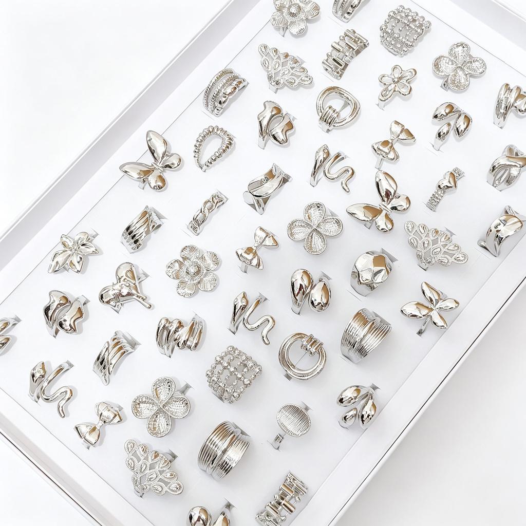 10Pcs Mixed-gender Style Ring, Vintage Style Ring, Wide Opening Ring, Mixed-gender Ring