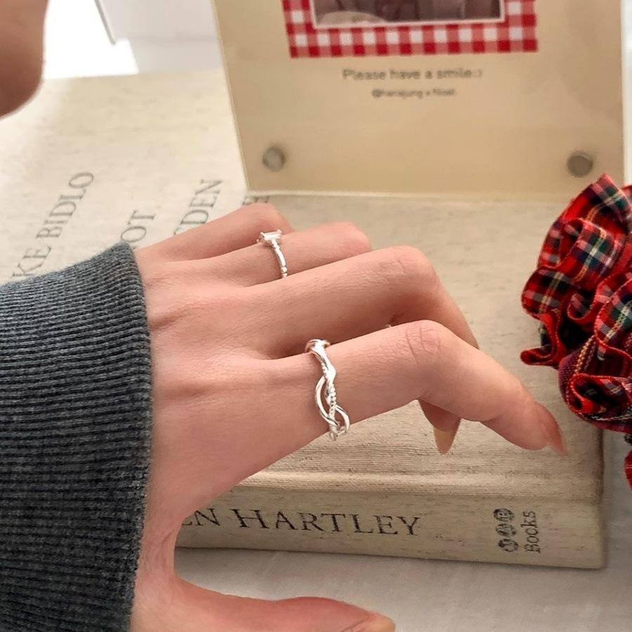 Anel Inseparável Prata 925 Vento Frio Aberto Ajustável Dedo Indicador