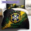 Brazil National Football Team2 Pattern Bedding Quilt Set  Home Decoration  Gift (1 * duvet cover + 2 * pillowcase  without core)