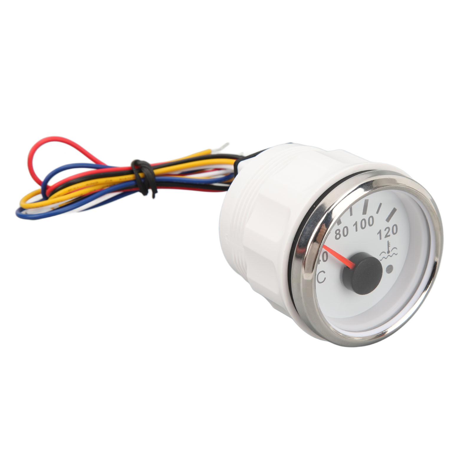 

52-мм датчик температуры воды от 40 до 120 градусов C DC9-32V стрелочный указатель температуры воды с подсветкой серебряный/белый