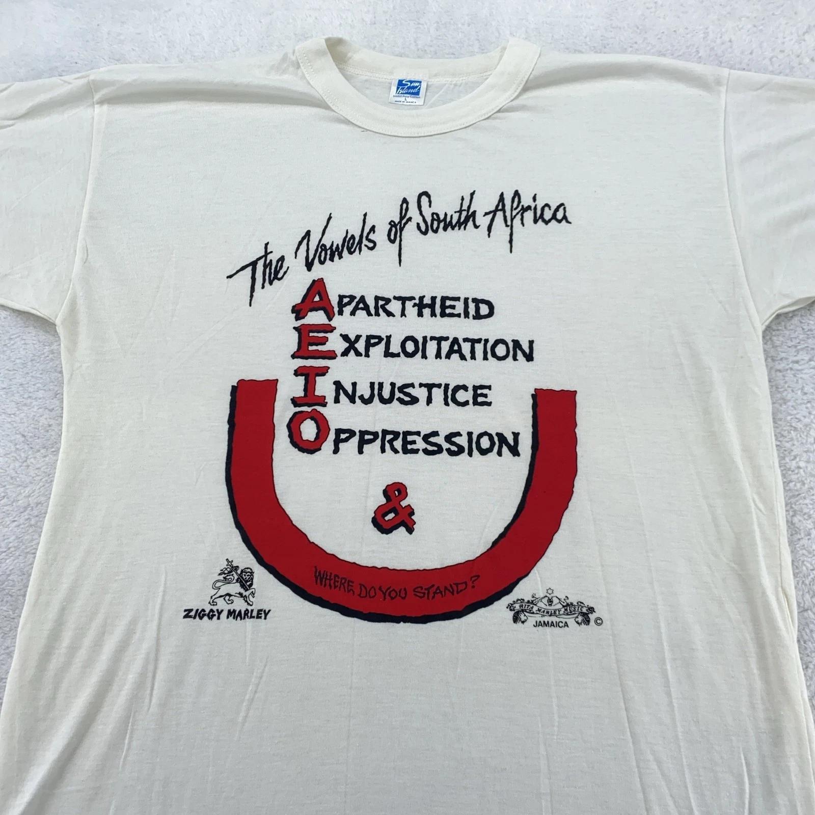 

Vintage Ziggy Marley Shirt Mens M/L South Africa Protest Jamaica Band 80s Bob S