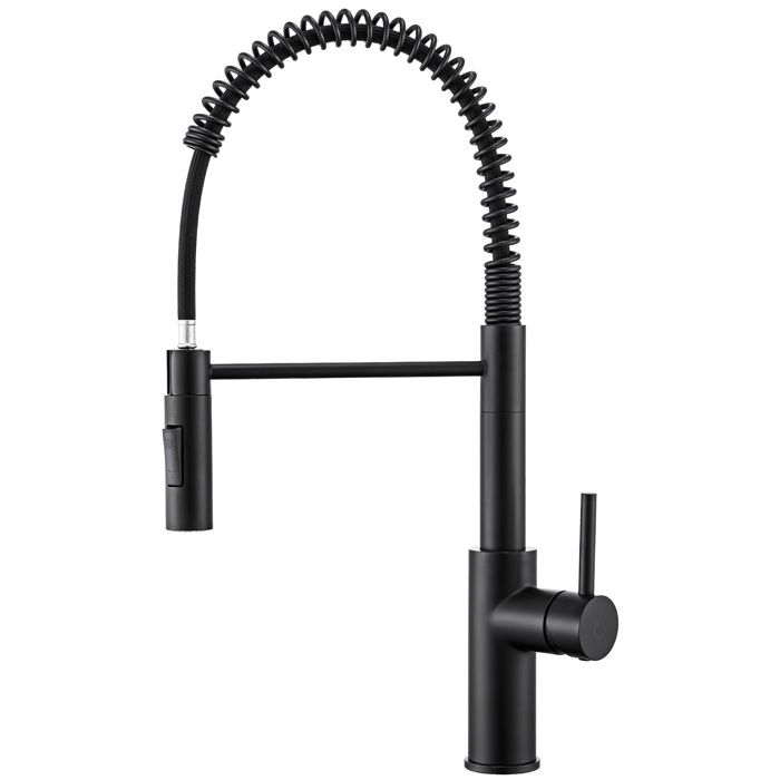 Robinet de cuisine - CECIPA - Noir - Acier inoxydable - 2 fonctions - Rotation 360°