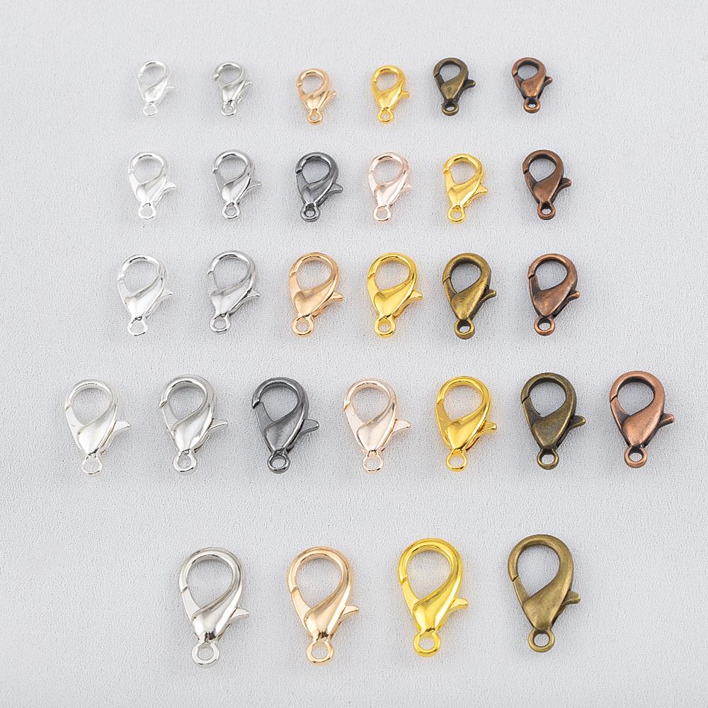 50pcs 100pcs 200pcs Lobster Clasps Jewelry Making Materials Hooks Chain Closure DIY Accessories Supplies For Bracelets Necklaces
