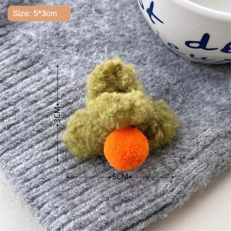 1/2/3Pcs Plush Heart Hair Clips For Women Autumn Winter Fur Hair Crab Clip Elegant Shark Hair Claws Headwear Hair Accessories