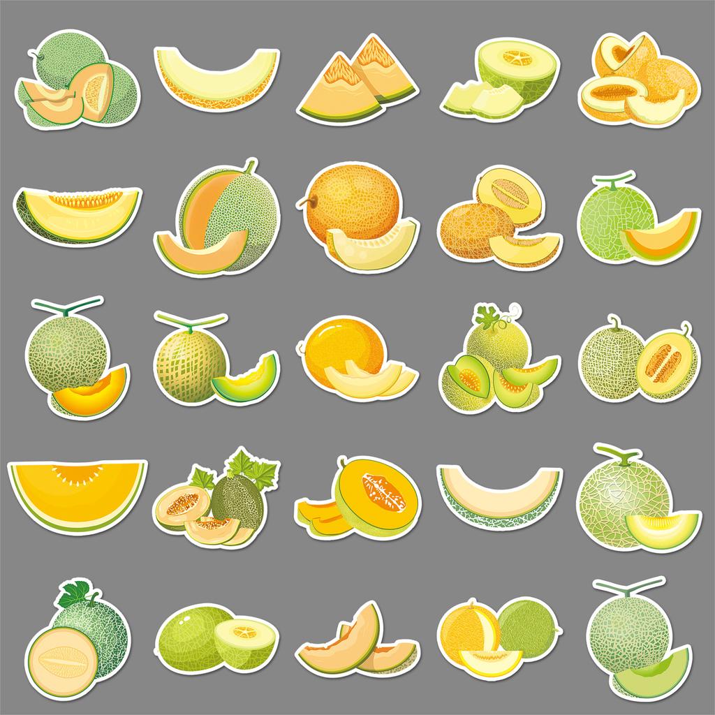 51 Cantaloupe Personality Cartoon Fruit Children's Rewards Guka Decorative Skateboard Suitcase Guitar Creative Stickers