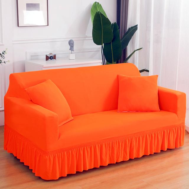 High Stretch Sofa Cover For Living Room Spandex Corner Sofa Covers With Skirt Dustproof Non -Slip Sofa Slipcovers For Home Hotel
