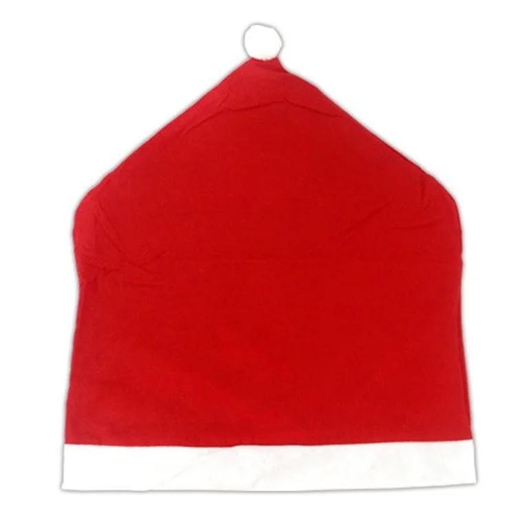 4pcs Red Santa Chair Hat Cover + 1pcs Table Cloth Cover Xmas Christmas Party Dinner Decor
