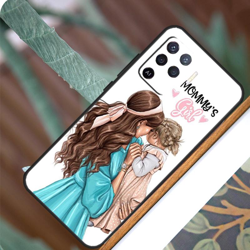 Beautiful Mother Daughter Son For OPPO A58 A78 A98 A54 A74 A94 A16 A76 A96 A5 A9 A52 A72 A79 A53S A15 A17 A57 A77 Case