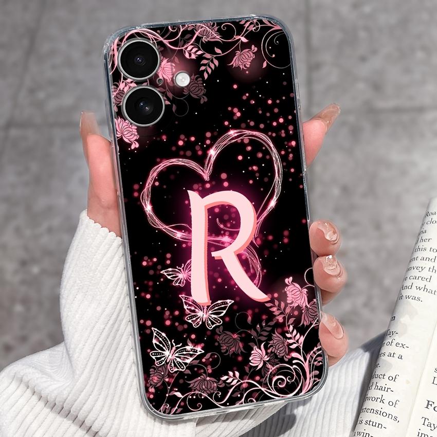 Für iPhone 17 16 15 14 Pro Max Plus 16e 17air Schöne goldene Buchstaben Handyhülle Transparentes TPU Anti-Sturz Schutz Ultra Dünne Hülle Für iPhone Capa