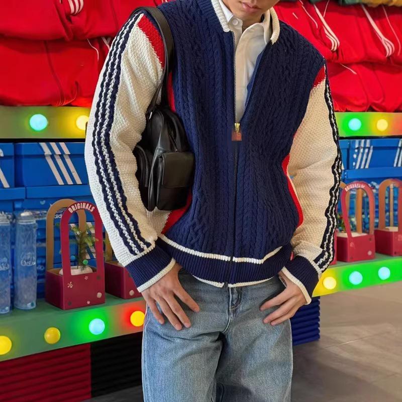 Cardigan casual in maglia unisex a tre strisce - Stile Primavera & Inverno