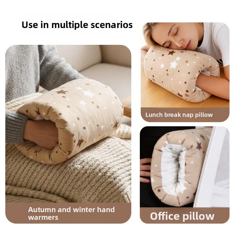 Almofada de Braço de Algodão para Amamentação de Bebê Recém-nascido Almofada de Amamentação Lã Grossa Macia Almofada Calmante para Bebê Itens de Cama