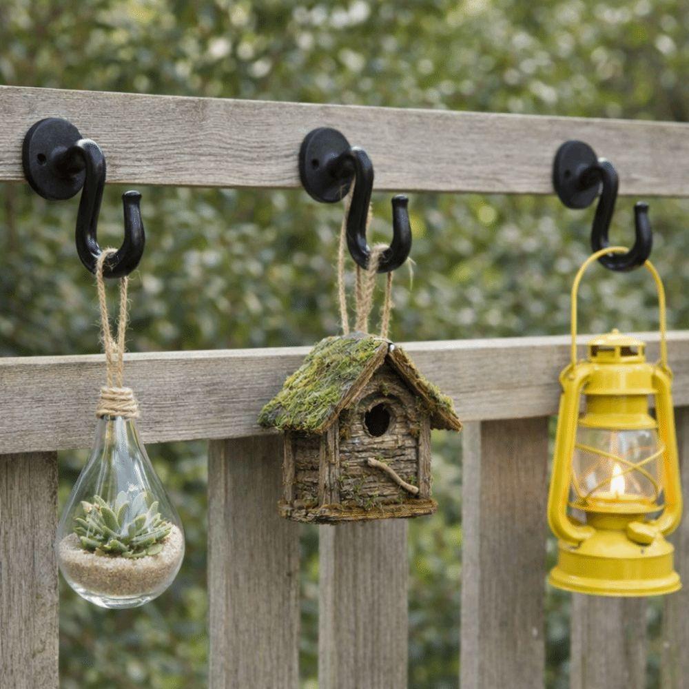 Retro Style Wall-Mounted Shelf Decorative Horticultural Hooks Cast Iron Wall Hooks Outdoor Patio