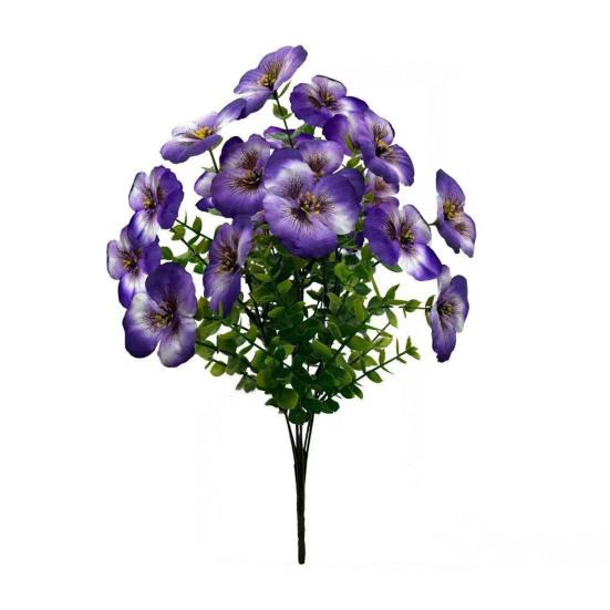 Artificial Flowers 7 Forks Bright Color No Fading No Maintenance Reusable Easy Care Fake Flower Arrangement