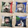 1Pc Anime Girls Und Panzer Der Film Pillow Case Fashion Square Pillowcase Bedroom Sofa Room Ins Decoration Leisure