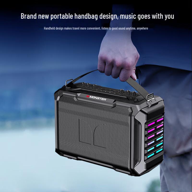 Monster P11 Portable Outdoor Party Speaker with Microphone