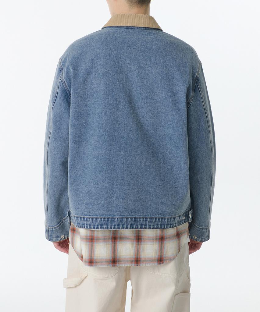 Musinsa Standard Denim Zip-Up Work Jacket [Light Indigo]