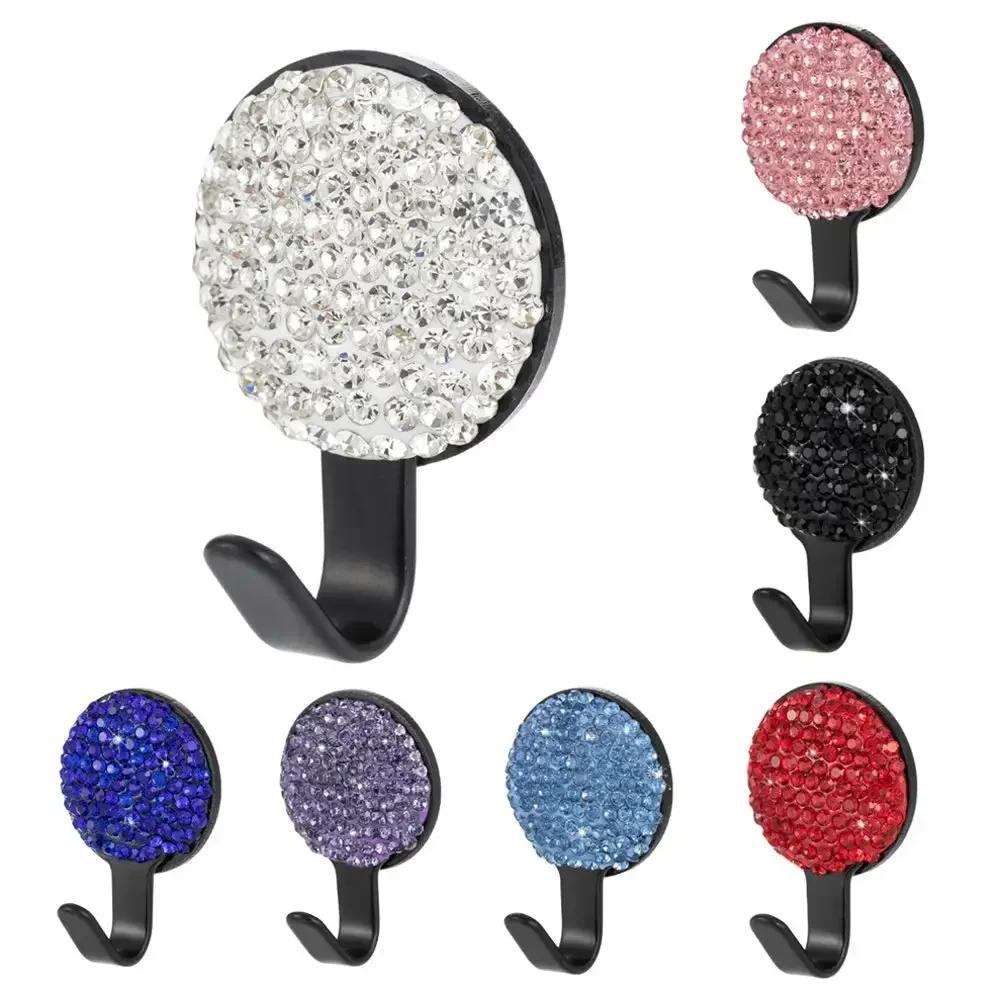 1Pcs Rhinestone Decor Car Seat Back Hook Hanger Universal Bling Diamond Vehicle Auto Headrest Storage Holder Car Accessories