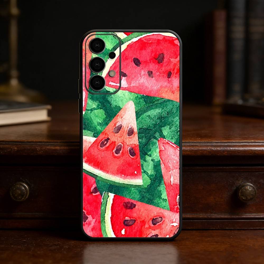 Watermelon Art Phone Case For Samsung S25,S24,S21,S22,S23,S30,Ultra,S20,Plus,Fe,Lite Black Shell