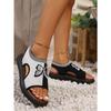 Women's Summer Color Matching Round Head Flying Woven Muffin Sole Fashion Roman Style Set Women's Oversized Sandals