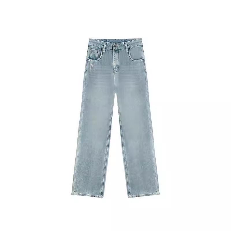 Women's High-Waist Retro Distressed Wide Leg Jeans - Autumn 2024 Collection