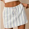 Drawstring Skorts Women Loose Fit Pajama Pants Trendy Mini Shorts Skirt  Sleepwear