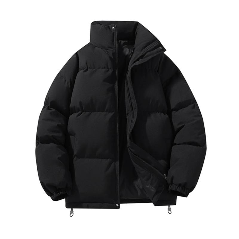 Men Thick Winter Black Parkas Casual Warm Coat Solid Color Cotton-padded Coats Fashion Outwear Men's Big Size Parkas 2025 M-3XL