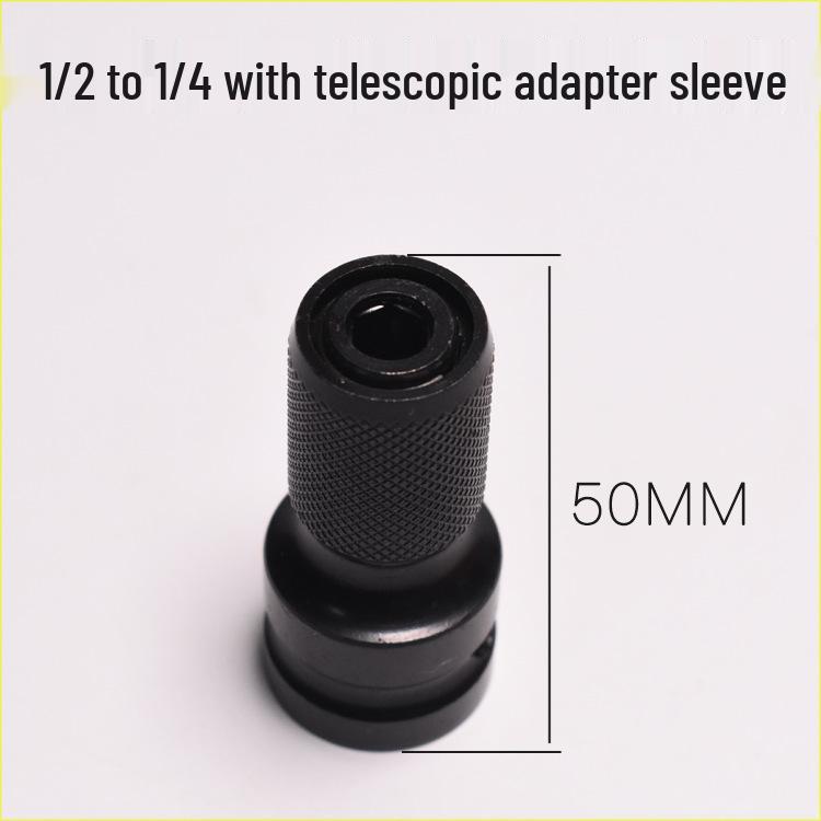Nigao Electric Wrench Adapter: 1/2 to 1/4 Hex Socket Bit, Telescopic Spring Sleeve