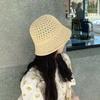 Straw Dome Weave Bucket Hat Hollow Out Breathable Sun Hats Female Beach Cap Foldable Outdoor Japanese Lesure Fishierman Caps